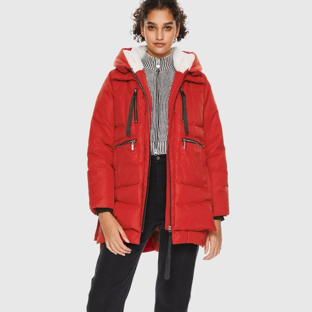 Orolay 092 Classics Women's Thickened Down Jacket Red Size Small